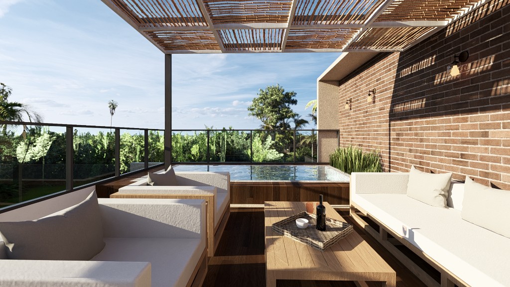 Rooftop terrace and pool at Apex Weligama